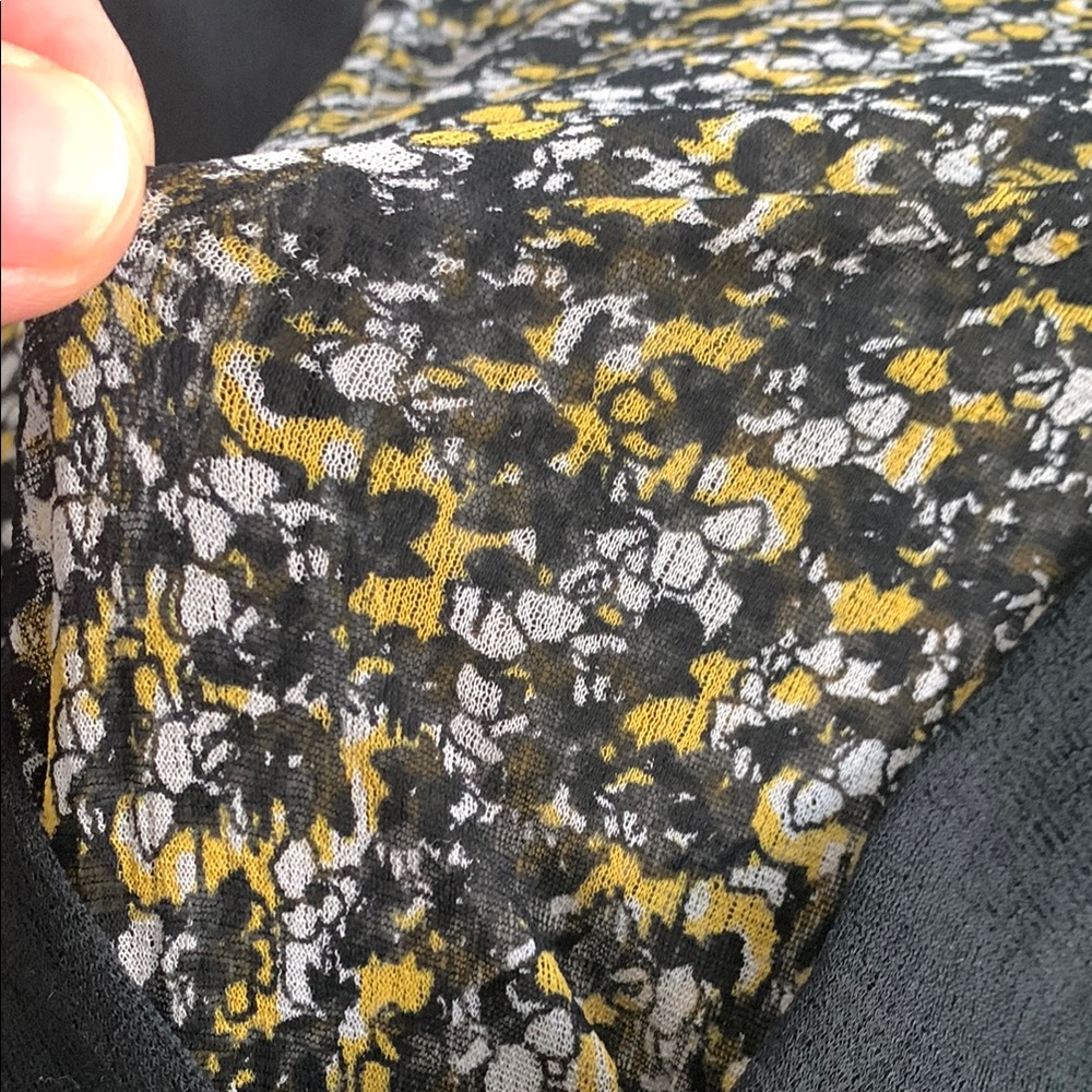 Diane von Furstenberg - Black/Yellow/White Women's Top - Silk and Mesh - Picture 8 of 8
